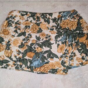 Abercrombie & Fitch Women's Linen Blend Floral Mini Skort XL